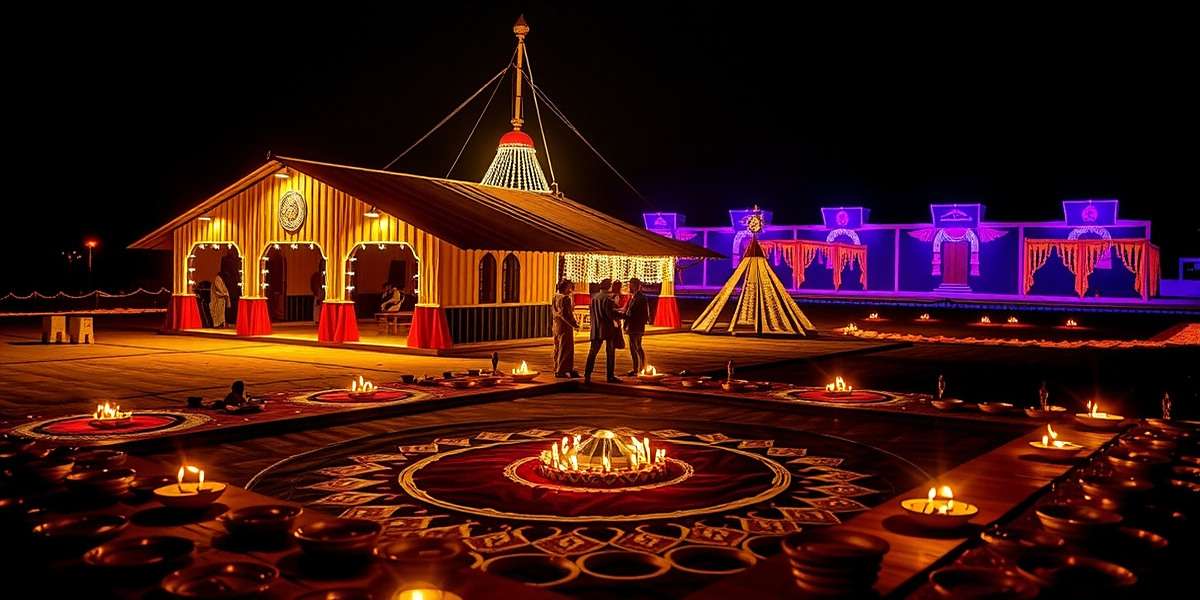 Turmeric Titans Showdown Diwali Event Turmeric Titans Showdown Diwali celebration with village decorated with diyas, rangoli, and festive lights around turmeric fields